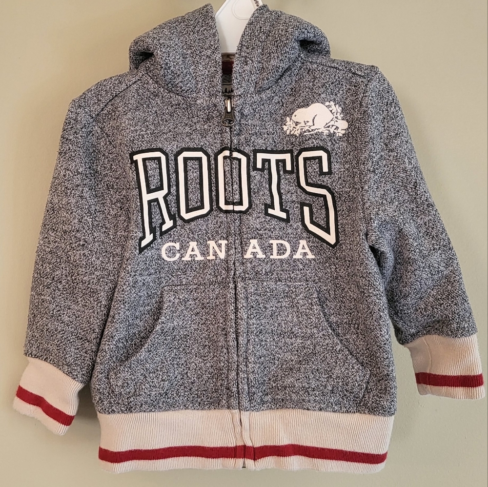 Roots Cabin salt & pepper zip up hoodie